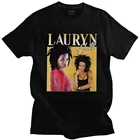 Винтажная Футболка Lauryn Hill, мужская хлопковая уличная одежда с коротким рукавом, футболка с круглым вырезом и графическим принтом 90-х, футболка Rap, одежда для подарка Merch
