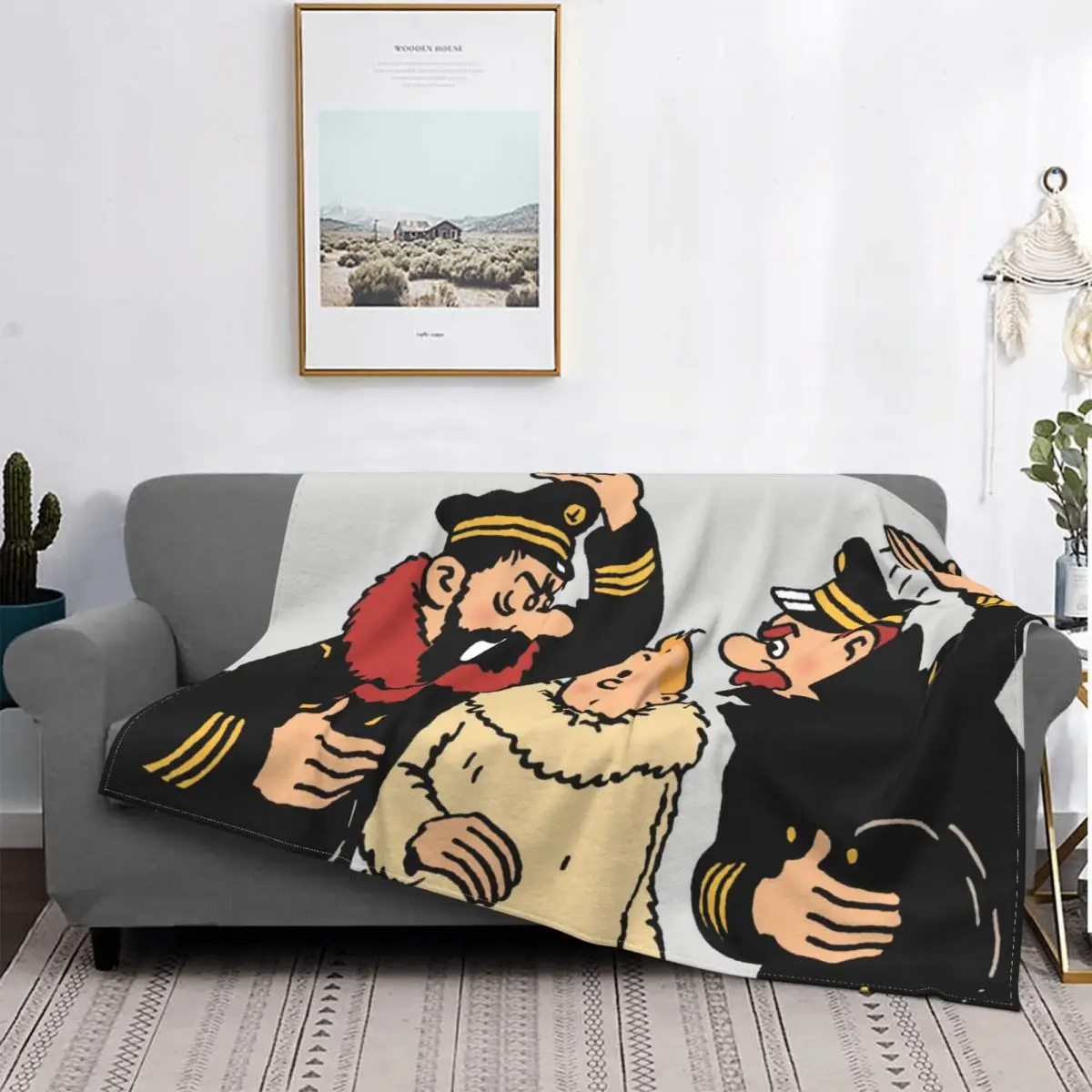 

The Adventures of Tintin Fantasy Comics Blanket Flannel Decoration Funny Portable Home Bedspread