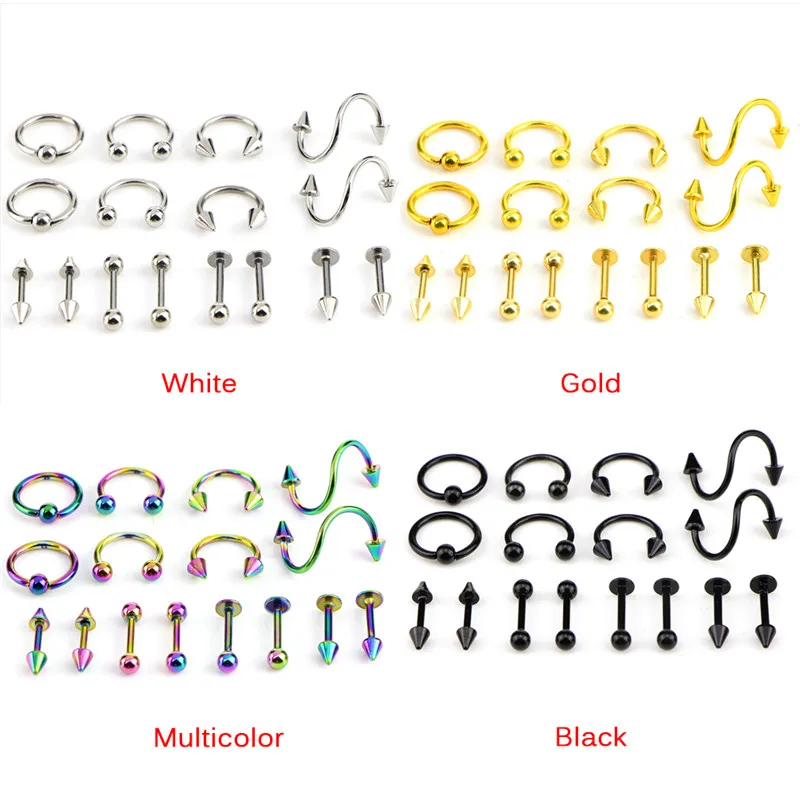 8/16 шт./компл. серьги гвоздики из нержавеющей стали для бровей губ носа|Украшения