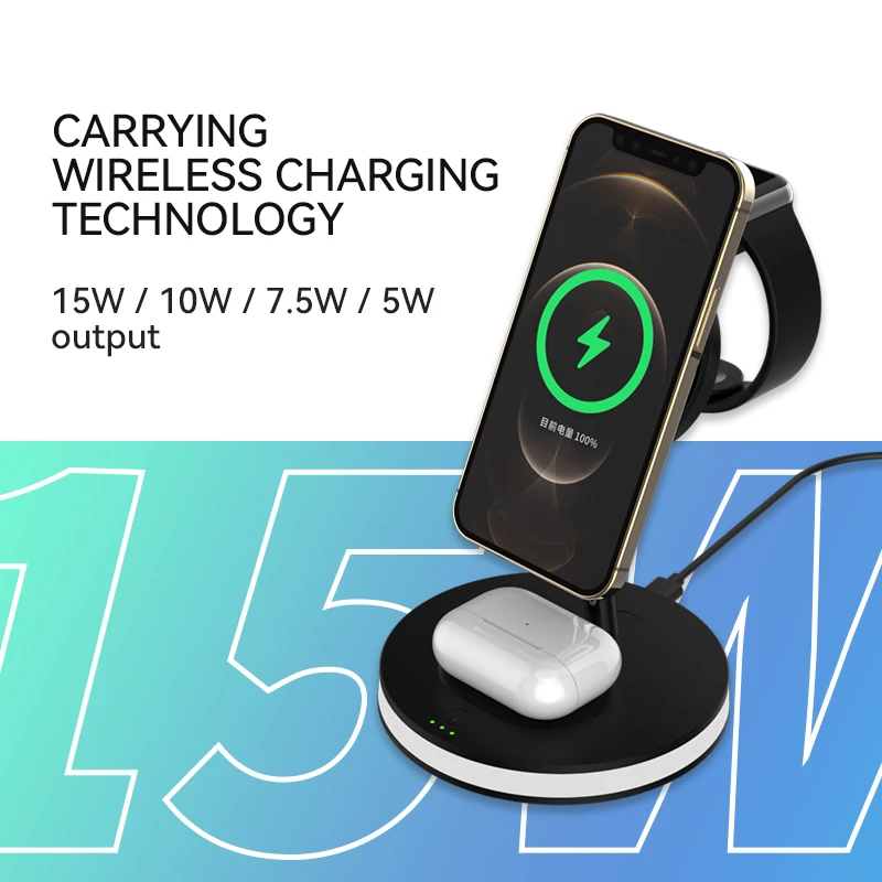 

Wireless Chargers 15W 3 in 1 Fast Wireless Charger for Apple Watch Iphone Dock 20W Fast Charging Unit for iPhone 12 pro max 11