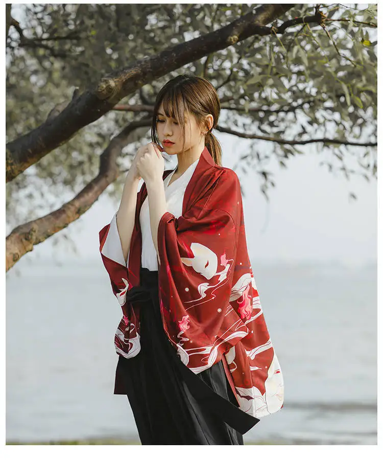 Новое традиционное японское кимоно Yukata Женская Повседневная рубашка с принтом аниме Солнцезащитная одежда кимоно мужской уличный кардиган