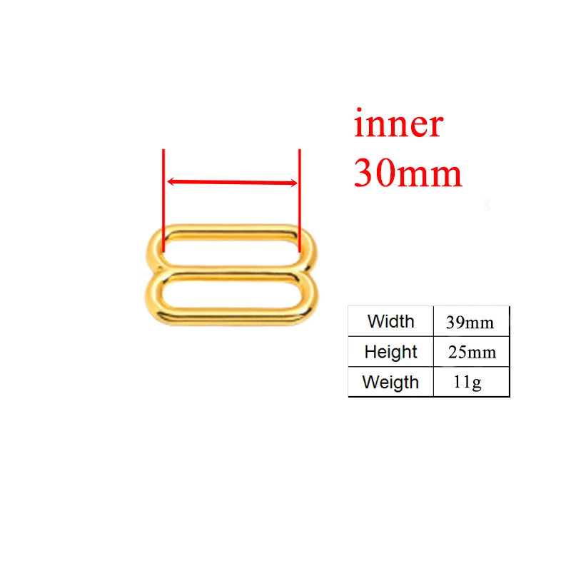 Желтое золото 30 мм (металлическая пряжка + Регулируемая D-образное кольцо