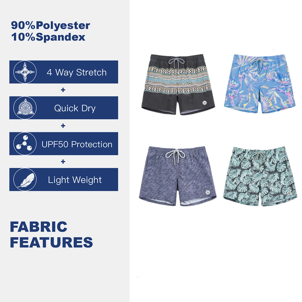 SURFCUZ Для мужчин s быстросохнущая Плавание Мужские Шорты для купания с принтом