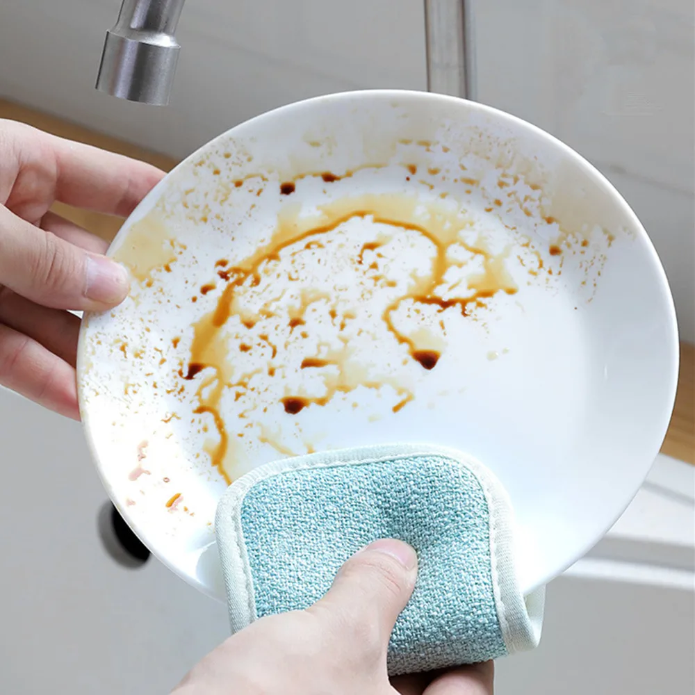 4 шт разные цвета Многоразовые Двусторонняя губки уборки вращающаяся Губки Ткань