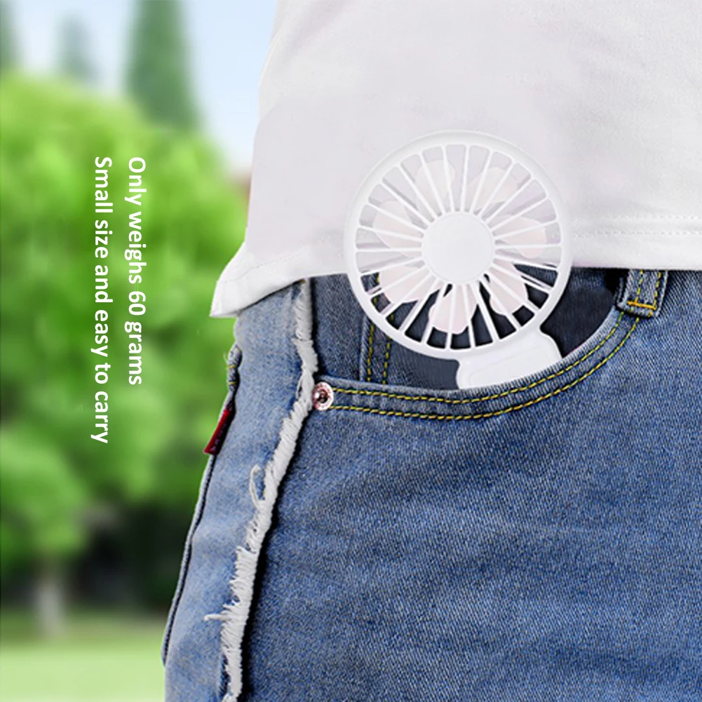 

Mini Handheld Fan Pocket Small Travel Fan 800mAh USB Rechargeable Speed Adjustable Quiet Portable for Home Outdoor White