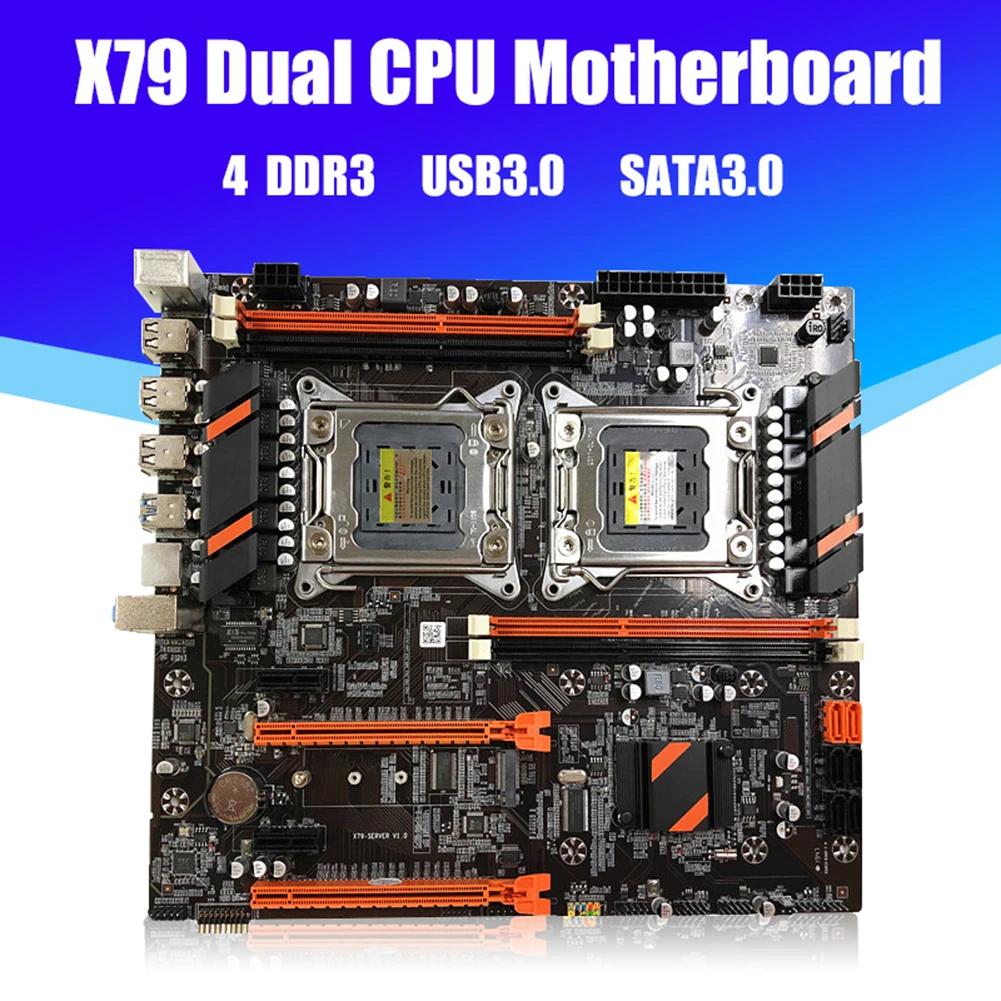 Verkauf Motherboard Set Speicher Motherboard X79 Dual CPU LGA 2011 16 USB Ports DDR3 SATA PCIE X16 PUBG Desktop Motherboard 2021