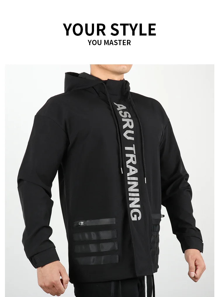 New Spring Autumn Mens Fashion Outerwear Windbreaker Coat Men Sportwear Jackets Hooded Casual Letter Print Men Jacket Coat