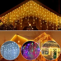 59m led icicle string light with lead wire ac100 240v waterproof icicle garden garland lights outdoor christmas wedding lights