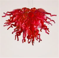 festival red blown glass chandelier lighting bedroom hanging lamp design
