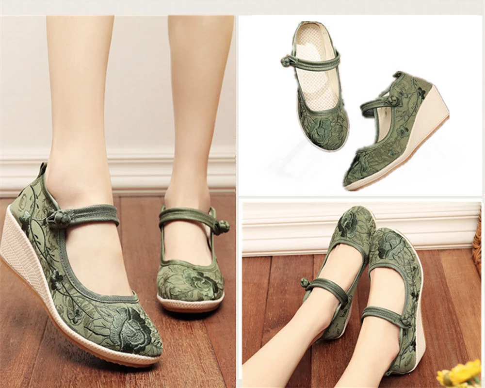 Женские парусиновые туфли с вышивкой в китайском стиле старого Пекина ханьфу для