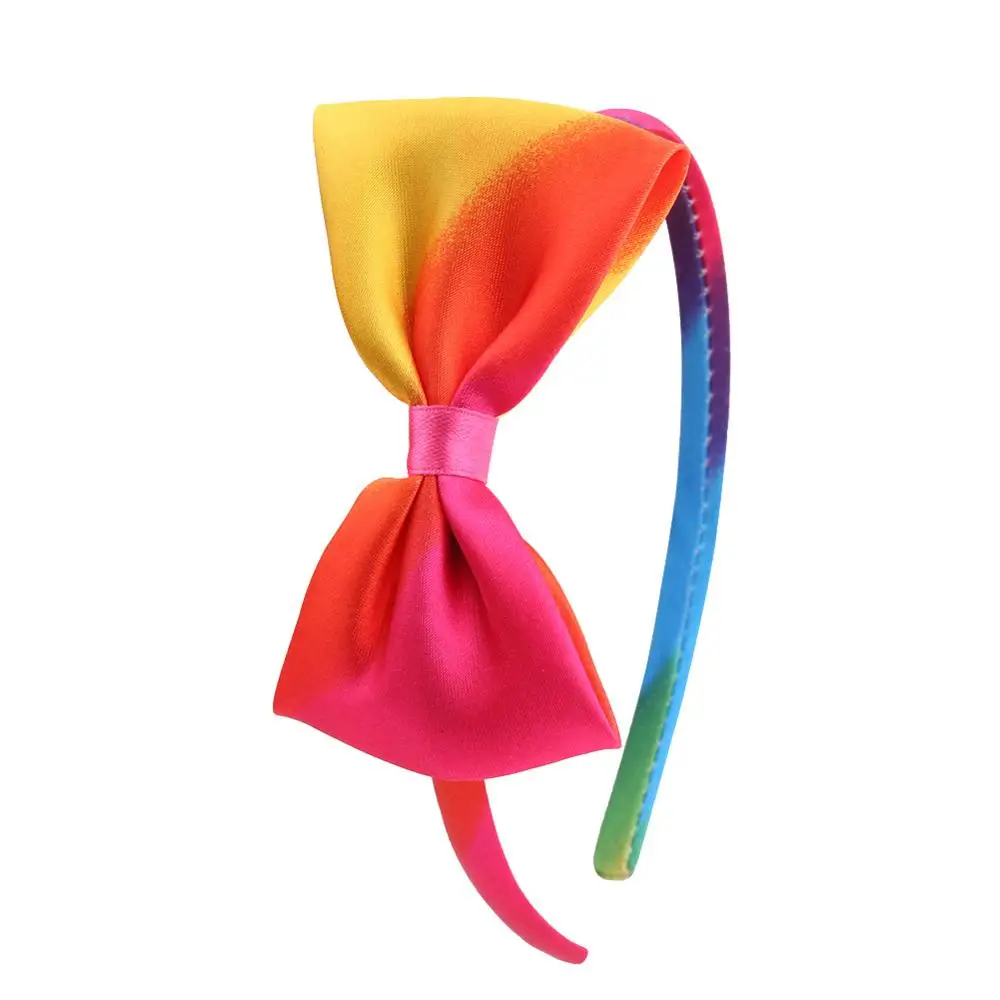 10 шт. атласная Радуга ободок с бантиком для девочки Дети женские аксессуары волос