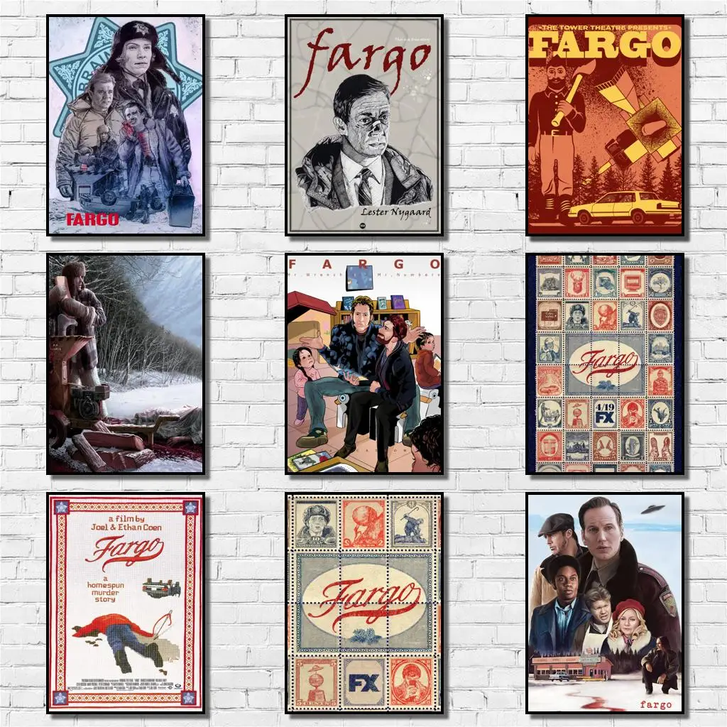 

34 дизайна, Постер Fargo для ТВ-шоу, белая бумага, домашняя наклейка, художественная живопись, Настенная Наклейка для кафе, бара