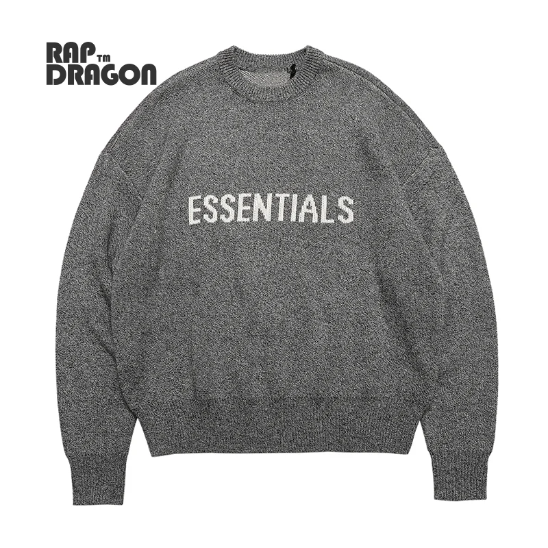 

Men's Sweater Hip Hop Pullover Oversized Sweater Men's Streetwear VintageTurtleneck Harajuku Printed Letter Clothing Fall Winter