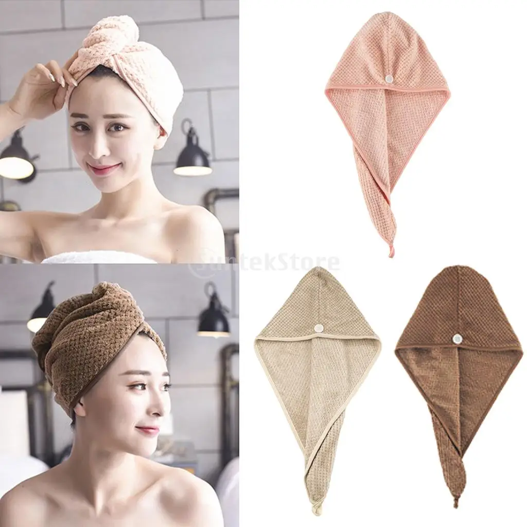 

Ultra Absorbent Fast Hair Drying Towel Twist Turban Shower Bath Cap Head Cover