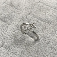 mengyi new fashion cross ring for women adjustable opening design christian cross ring daily wear simple charm jewelry bague