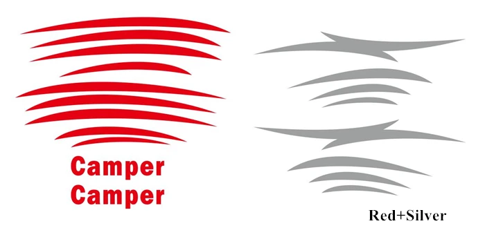Red-Silver 1 комплект дом на колесах караван путешествий трейлера туристического автофургона полосы Графика виниловый комплект Переводные картинки наклейки для автомобиля Авто кузова декоротивная наклейка для Стикеры - Название цвета: Red-Silver