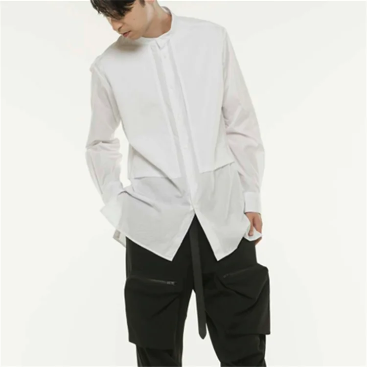 S-6XL!!New style fashionable men's shirt long sleeve jacket jacket plus-size shirt youth personality handsome base