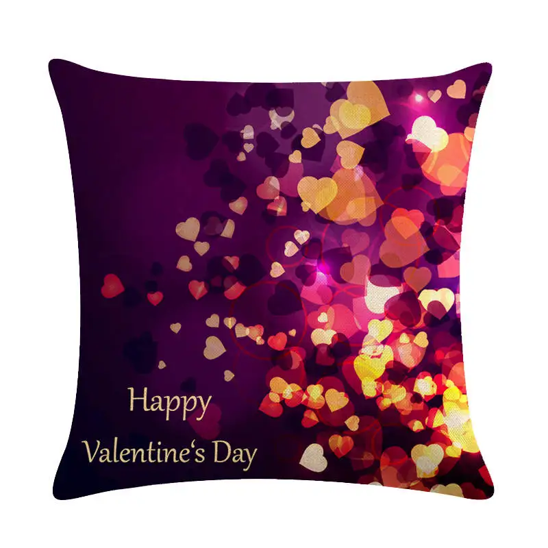 

45x45cm cushion cover home decorative happy valentine day Cotton Linen Sofa Home Decor Throw Pillow Cover Pillow Case