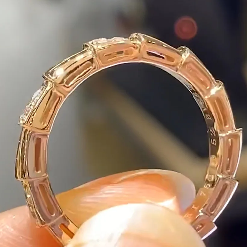 Настоящее ювелирное изделие из розового золота 18 К женское классическое кольцо с