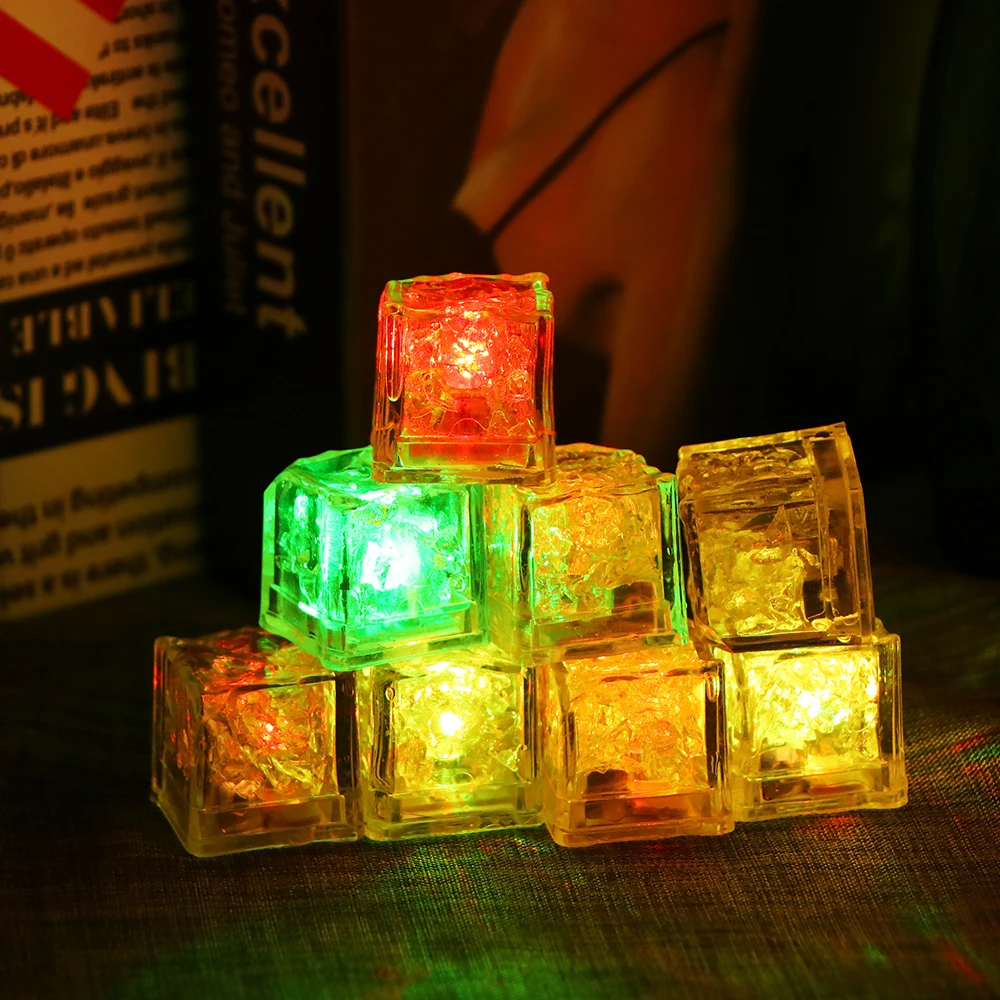 Кубики льда СИД NeonParty DIY Красочные стетящиеся волосы Prop световой светильник