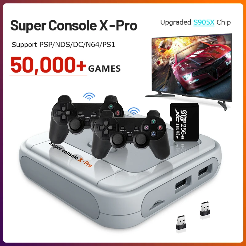 Console de Jogo Console de Jogos de Vídeo Controlador sem Fio Portátil para Ps1 50000 + Jogos Retro Hdmi-compatível Mini s de Vídeo tv Suporte Wi-fi – Psp
