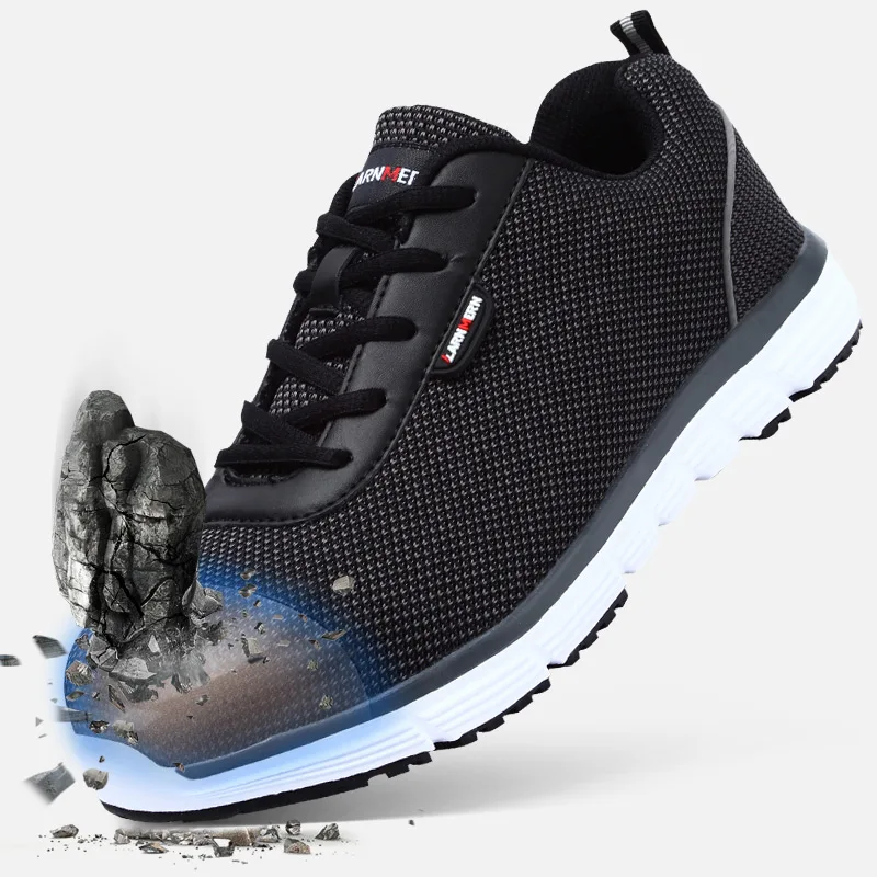 LARNMERN/защитная обувь для мужчин и женщин Зимние слипоны со стальным носком Легкие