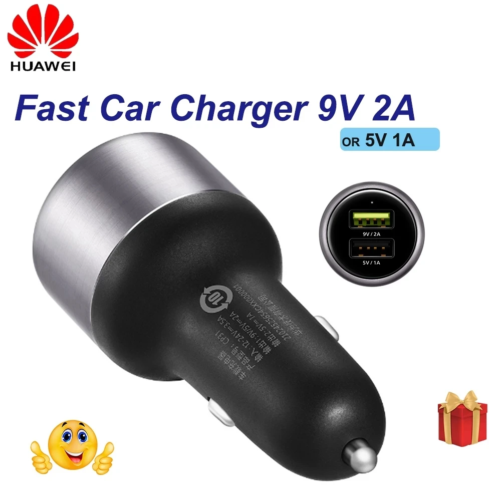 Original Huawei CP31 Fast Car Charger 18W Quick charger 9V/2A &amp Type-C Cable For P10 P9 P8 Lite Mate 7 8 20 Nova 2i | Мобильные