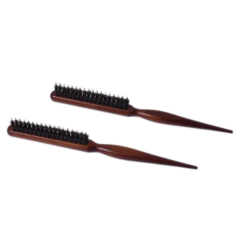 Щетка для волос с деревянной ручкой натуральный Кабан пушистая щетина расческа