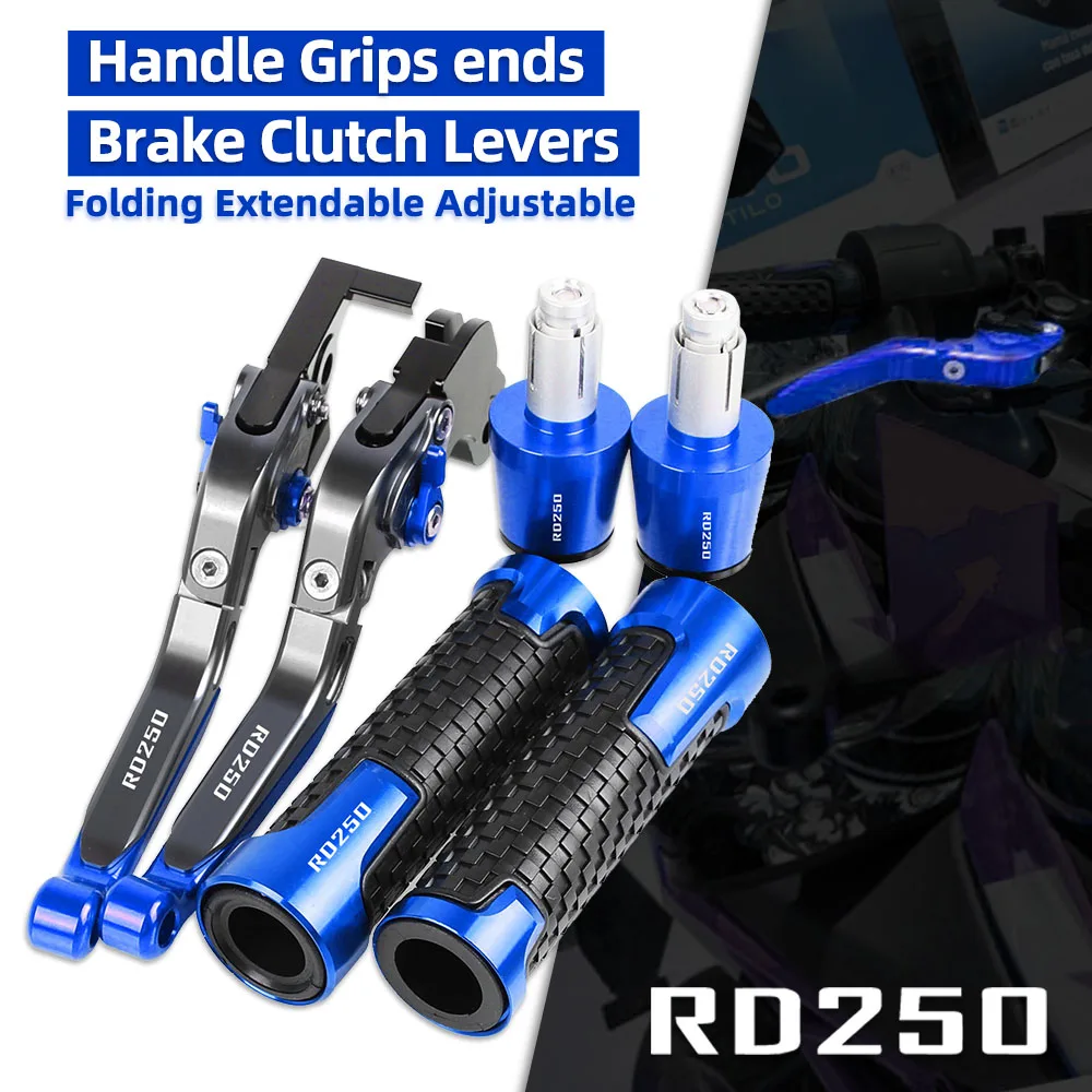 

RD 250 Motorcycle Aluminum Brake Clutch Levers Handlebar Hand Grips ends For YAMAHA RD250 D E F 1974 1975 1976 1977 1978 1979