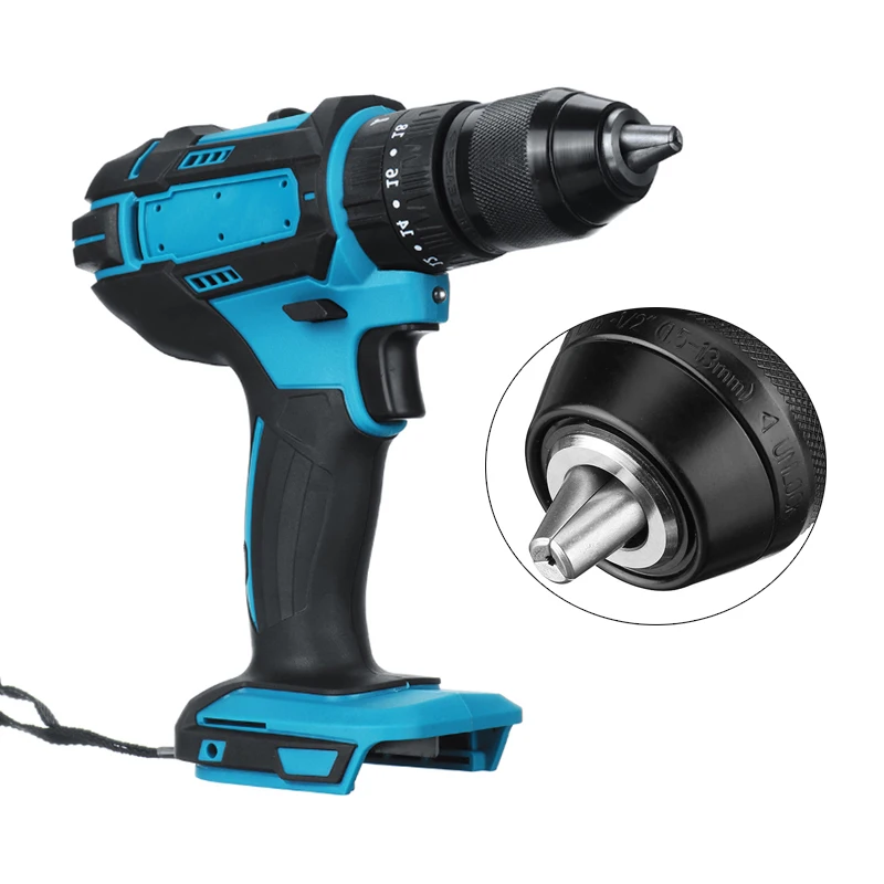 

18V 21V 3 in 1 Wireless Electric Drill 95Nm Hammer Screwdriver with LED Light 10mm Cordless Impact Drill for Makita 18V Battery
