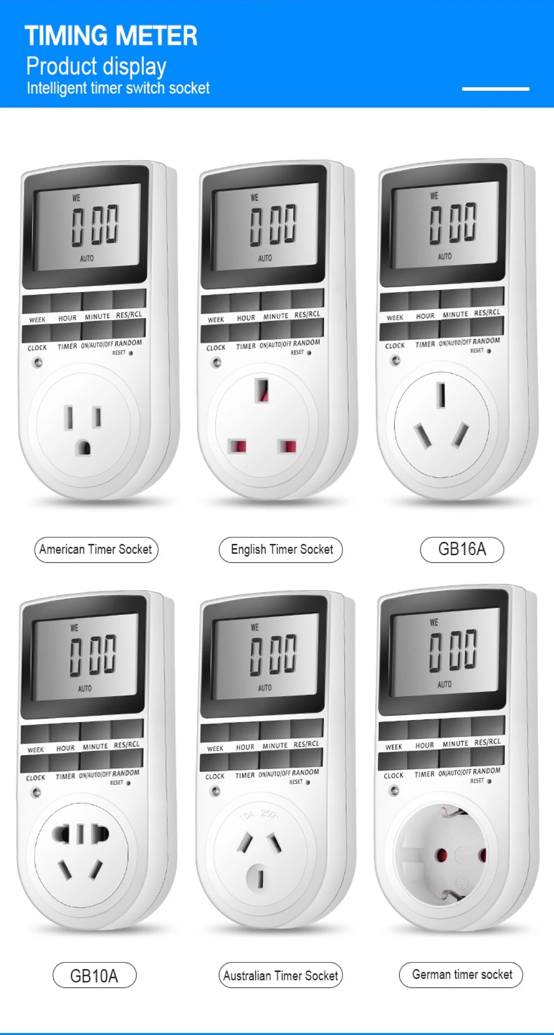 Красивые хорошее качество разъем питания таймер 220V Встроенный аккумулятор Цифровая розетка таймер 240V 230V 16A 15A 13A 10A-регулируемым приводом 50Гц 60Гц