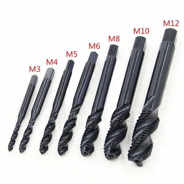 

7Pcs HSS High Speed Steel Drill Bits Set Hex Shank Metric Screw Thread Tap Taper Twist Drill Bit M3 M4 M5 M6 M8 M10 M12