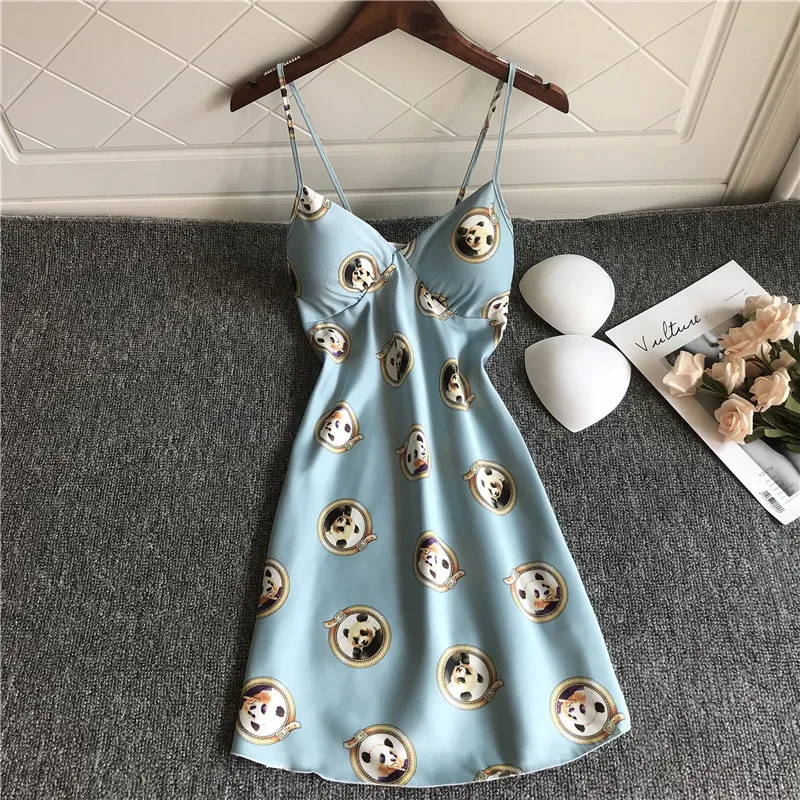 2020 летние женские ночные рубашки без рукавов шелковые пижамы атласная