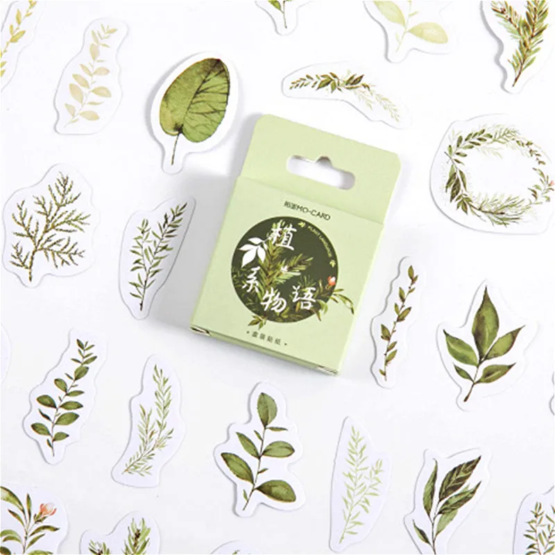 45 шт./компл. наклейка в виде листьев растений клейкая рукоделие этикетка для