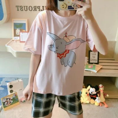 Disney Микки Маус одежда для сна пижама Минни короткий рукав рубашки шорты