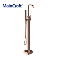 bathroom waterfall bathtub faucet standing chrome brushed gold bathtub shower faucet swivel spout bath set with hand shower
