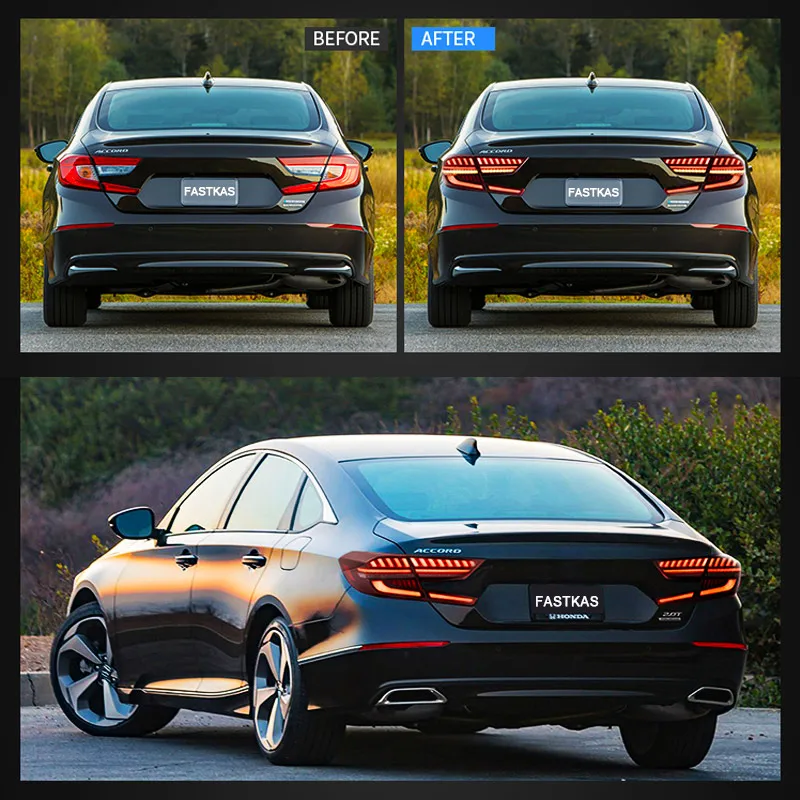 1 пара светодиодный задний фонарь в сборе для Honda Accord 2018 светильник с задним ходом