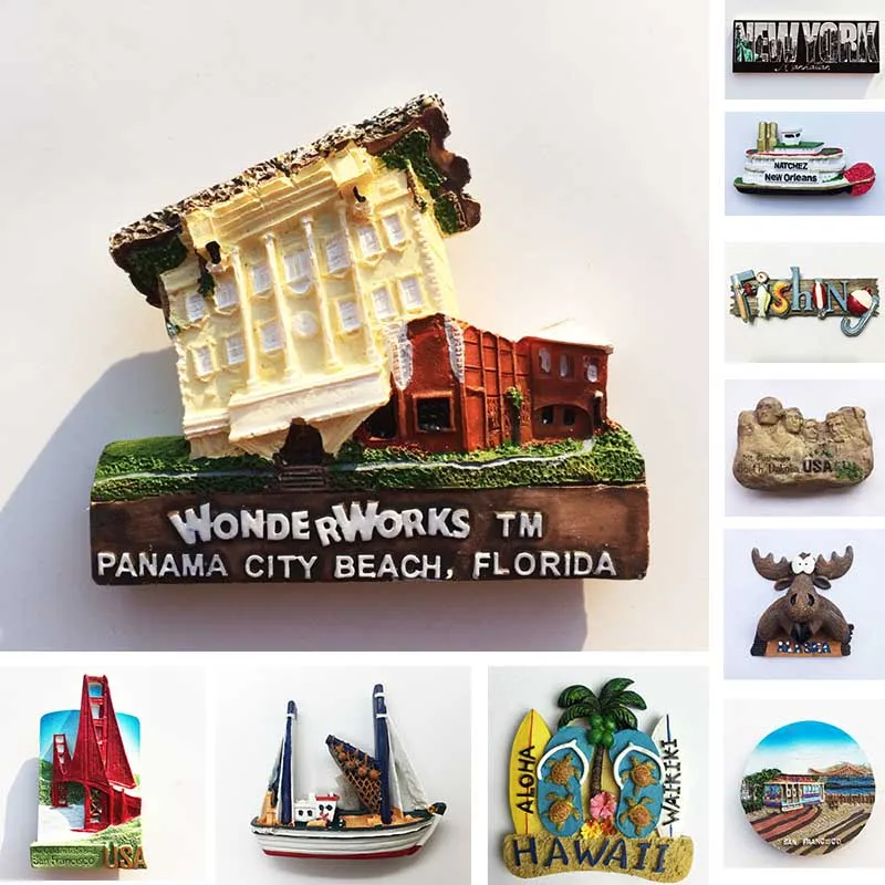 Магниты на холодильник Yourk Florida WonderWorks, Сан-Франциско, гавайский туризм, сувенир, магнитный магниты в подарок на холодильник, США