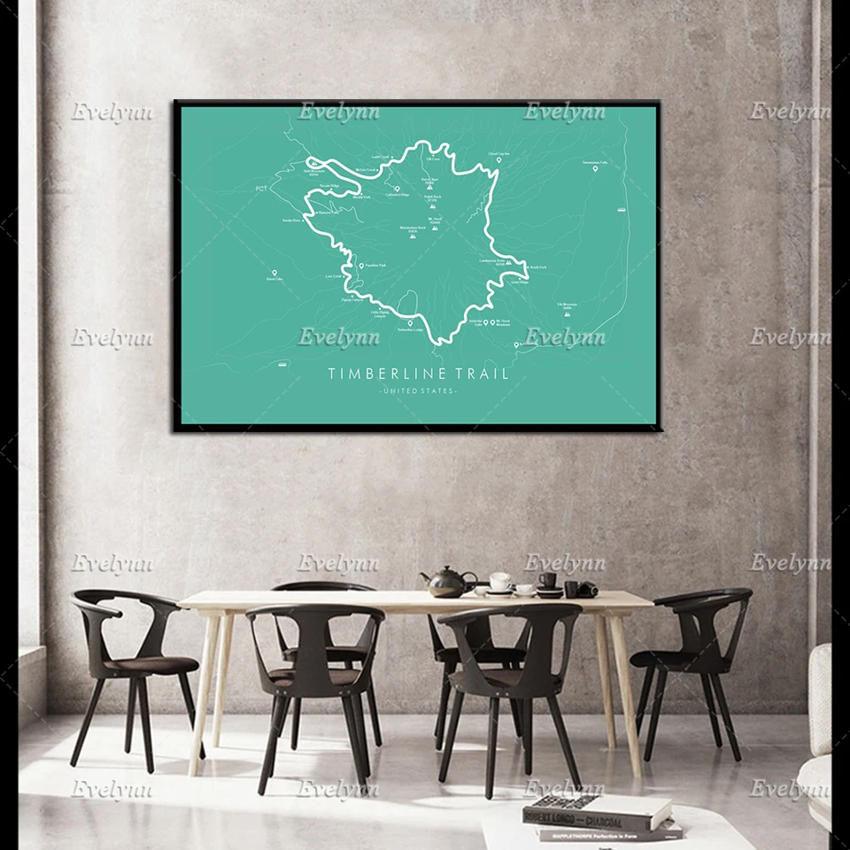 Задняя Дорожная карта timседана | Постер с креплением на капюшоне Походный постер