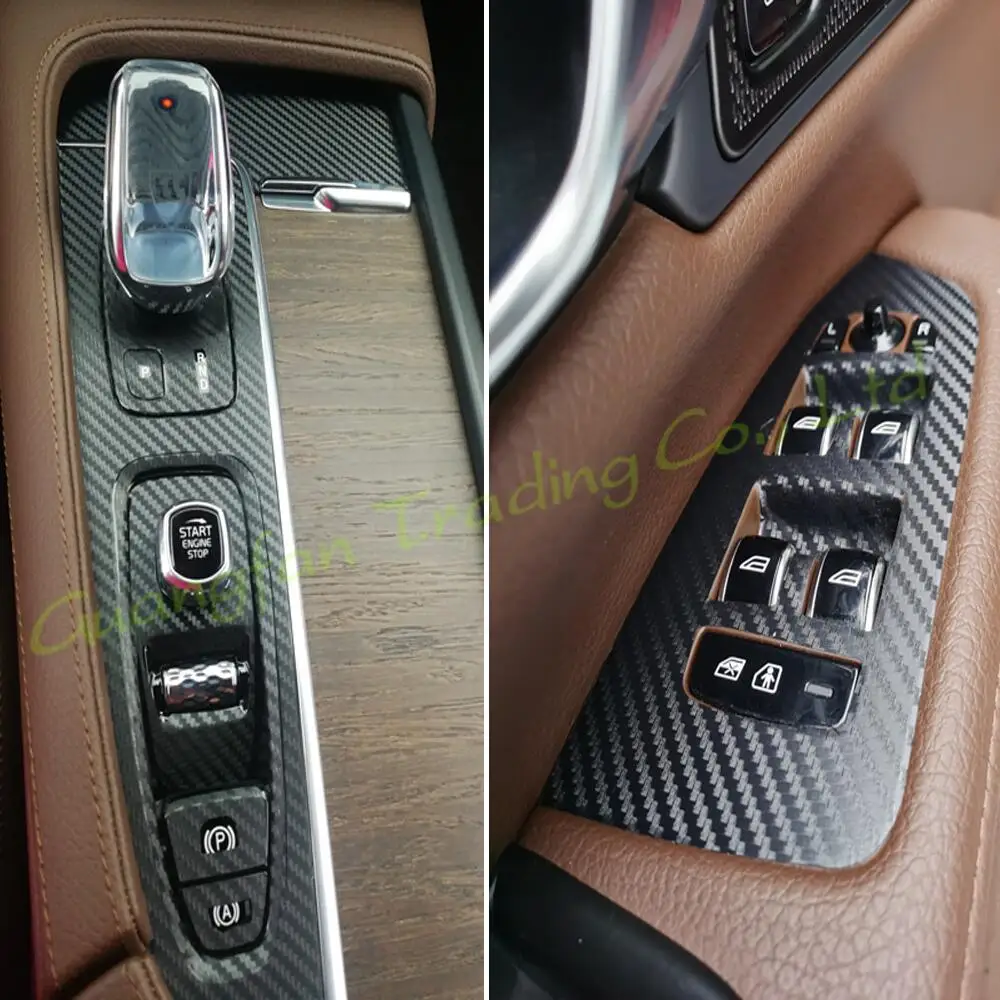 Для Volvo S90 2017-2020 автомобильный Стайлинг 3D/5D углеродное волокно интерьер