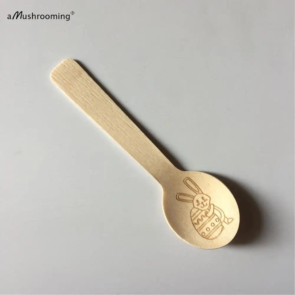 100 пользовательские пасхальные мини ложки маленькие чайные с яйцом зайчиком