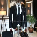 Деловой мужской костюм из трех предметов, мужской пиджак, индивидуальный Модный свадебный костюм для жениха, смокинг, блейзер с лацканами, жилет, брюки, 2022