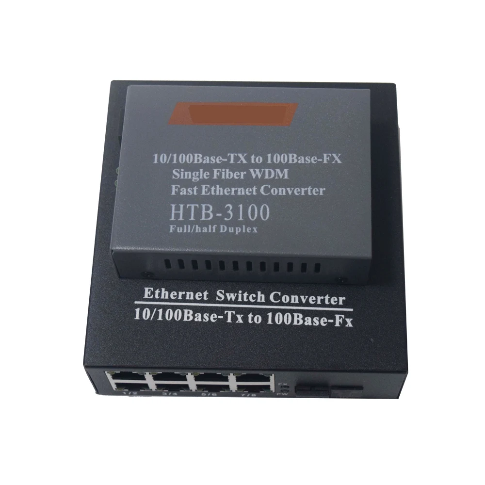 1 пара 10/100 Мбит/с волоконно-оптический медиаконвертер CH * SC 8 RJ45 конвертер Netlink