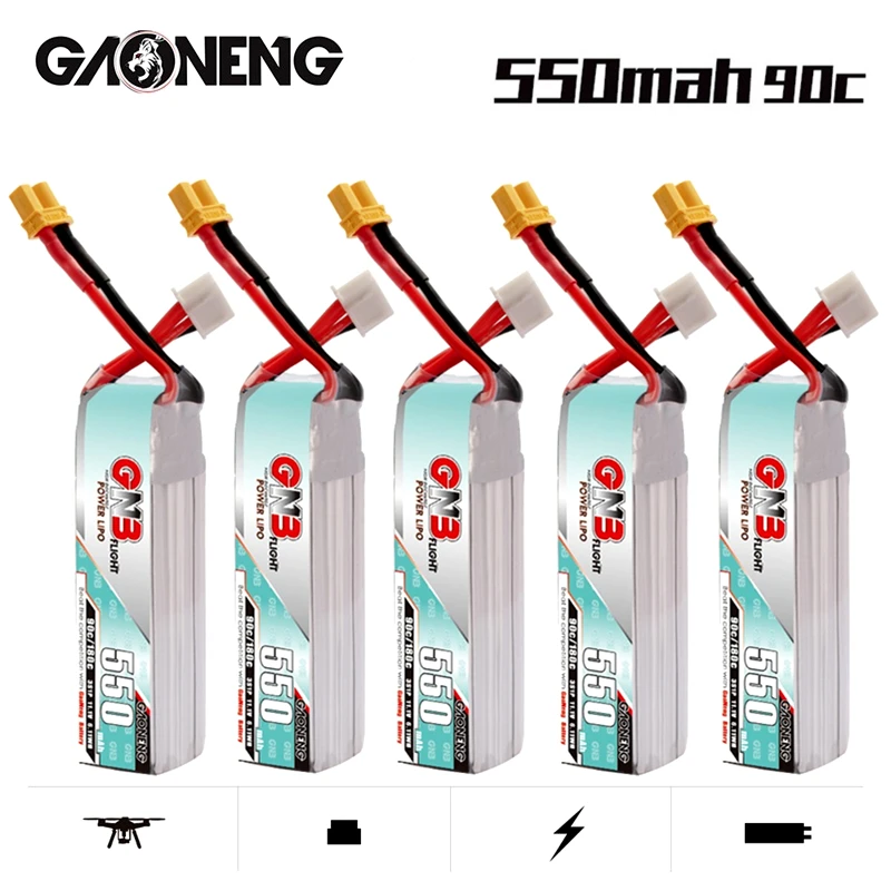1-5 шт. GNB 3S HV 90C/180C LiPo батарея 11,1 В 550 мАч с XT30U-F штепсельной вилкой для TINY8X Blade Inductrix FPV QX2 120S Beta75S Drone