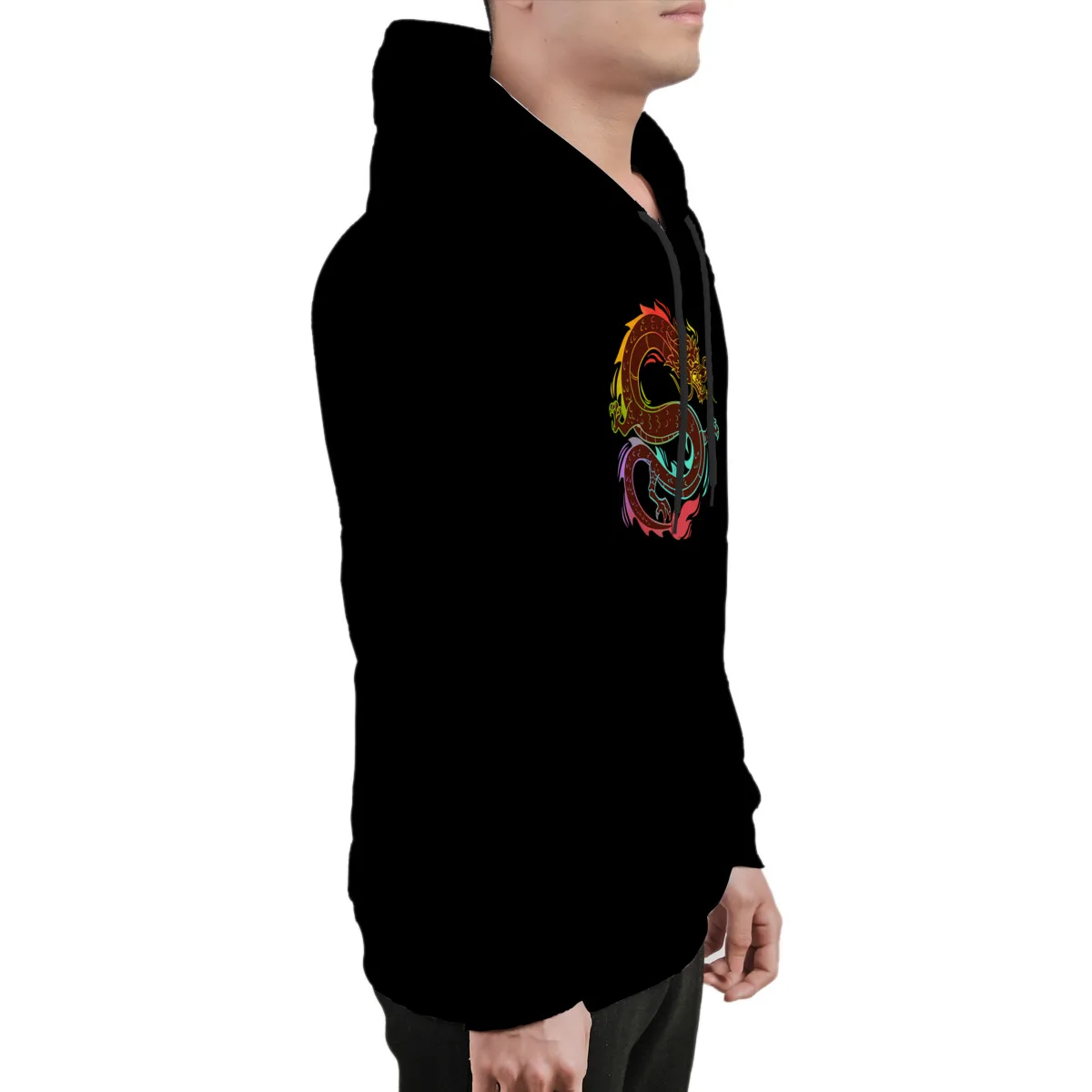 

Men's Hoodie Awesome Chinese Dragon Gift Print CultureCustom Fashion Long Sleeve Streetwear String Tops Men Clothing 37005