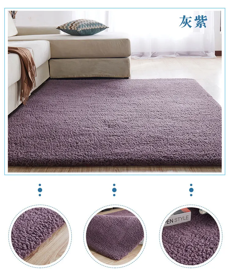 

Nordic fluffy carpet rugs for bedroom/living room rectangle Large size plush anti-slip soft carpet white pink red 7 colors