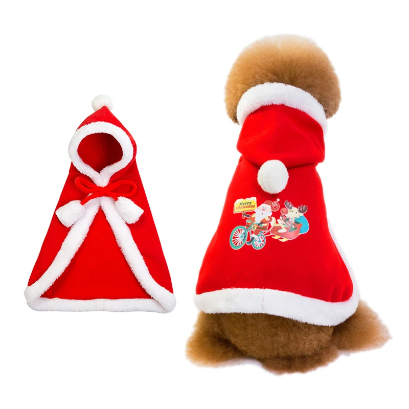 Новинка 2019 Рождественская одежда Хэллоуин кошка собака плащ костюм новогодний