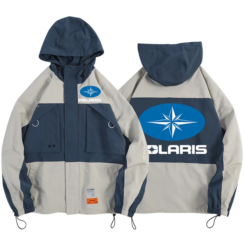 

Mens Fashion Jacket Polaris Outwear Windproof Waterproof New Men's Street Windbreaker Hoodie Zipper Thin Casual Star Coat