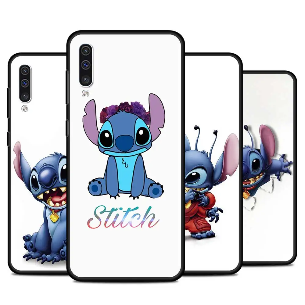 

Чехол Ститч Disney для Samsung A50 A70 A10 A30 A20s A20e A10s A40 A90 5G A10e, чехол, черный мягкий чехол