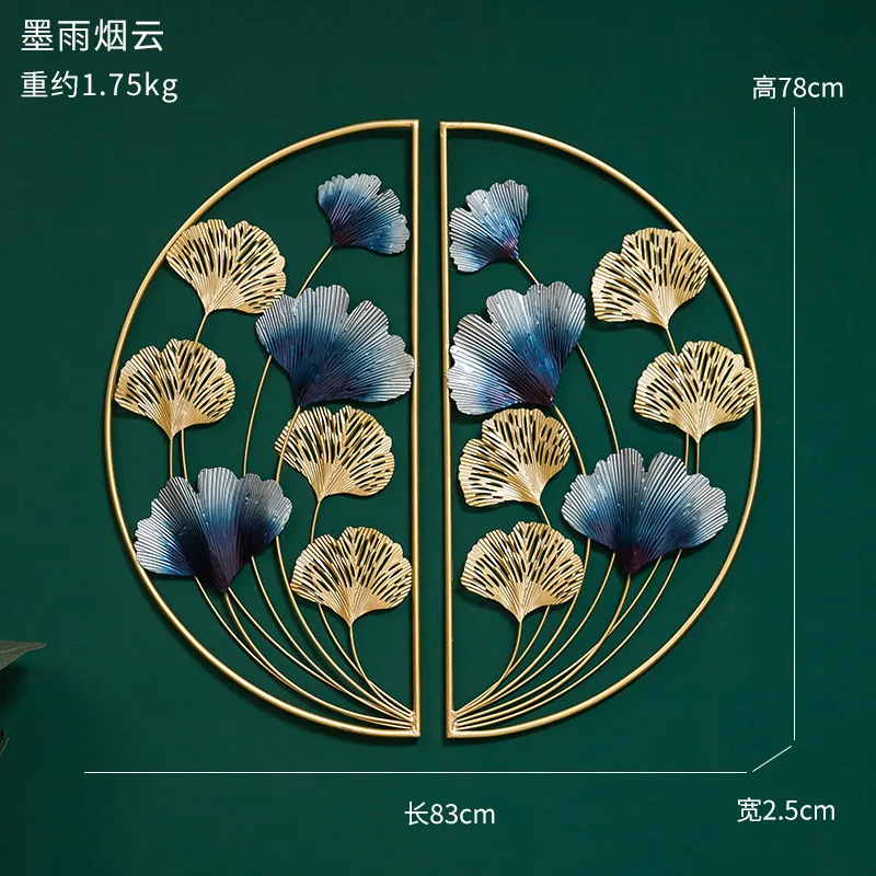 

New Chinese Style Iron 3D Wall Hanging Decoration Living Room Dining Room Hanging Decorations Luxury Sofa Porch Background Decor
